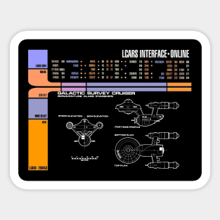 Computer Readout Showing Animated Series Starship Sticker